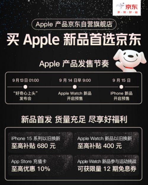 京东下单 iPhone 15 系列以旧换新至高补贴 680 元 Apple Watch 有机会享 12 期免息 京东下单 iPhone 15 系列以旧换新至高补贴 680 元 Apple Watch 有机会享 12 期免息(图1)